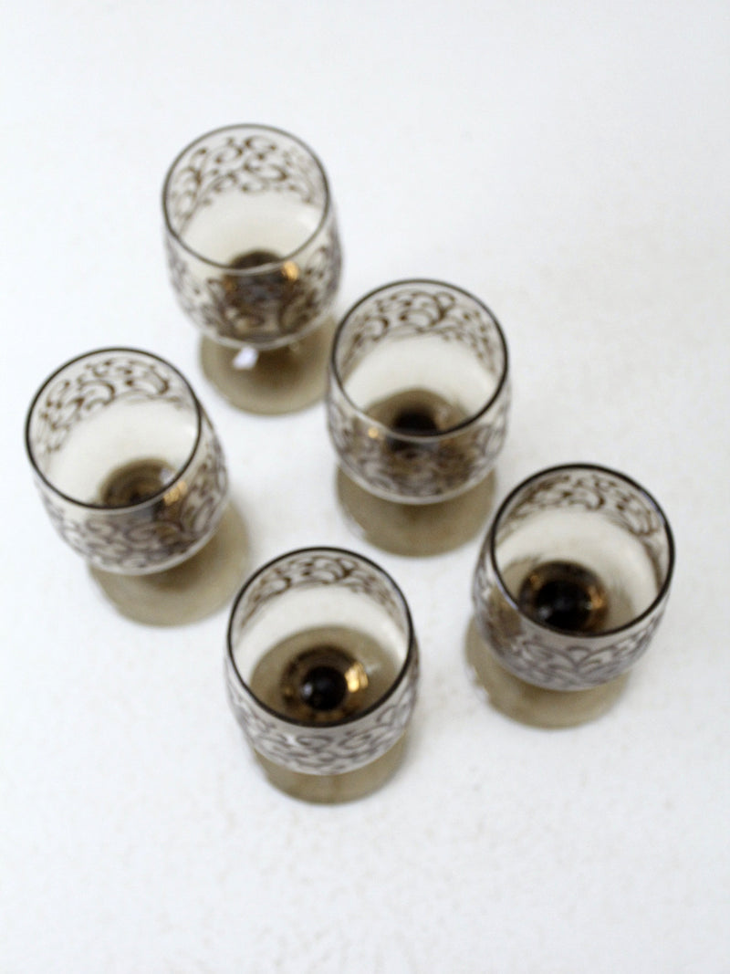 vintage Libbey Prado Scroll wine glasses set of 5