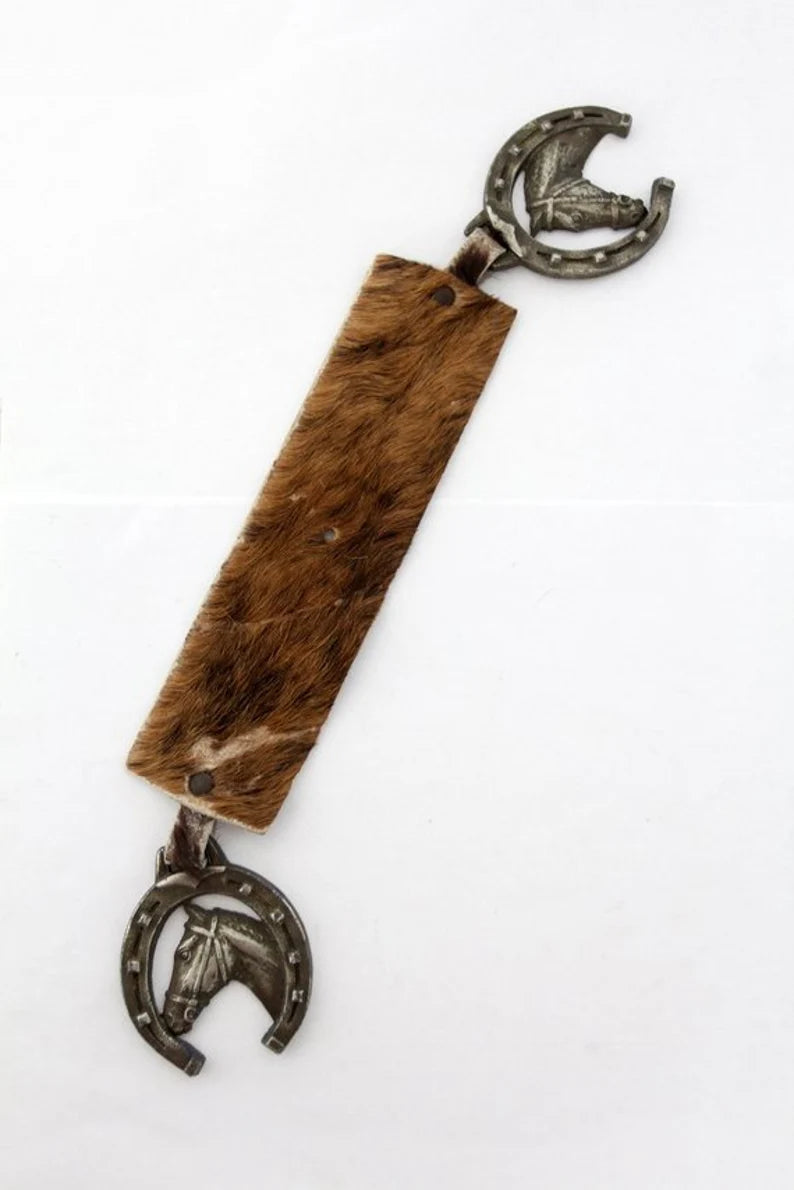 vintage pony skin band with equestrian medallions