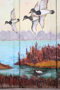 vintage folk art barn wood painting