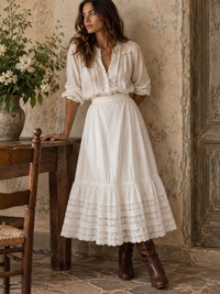 antique Edwardian cotton and lace petticoat