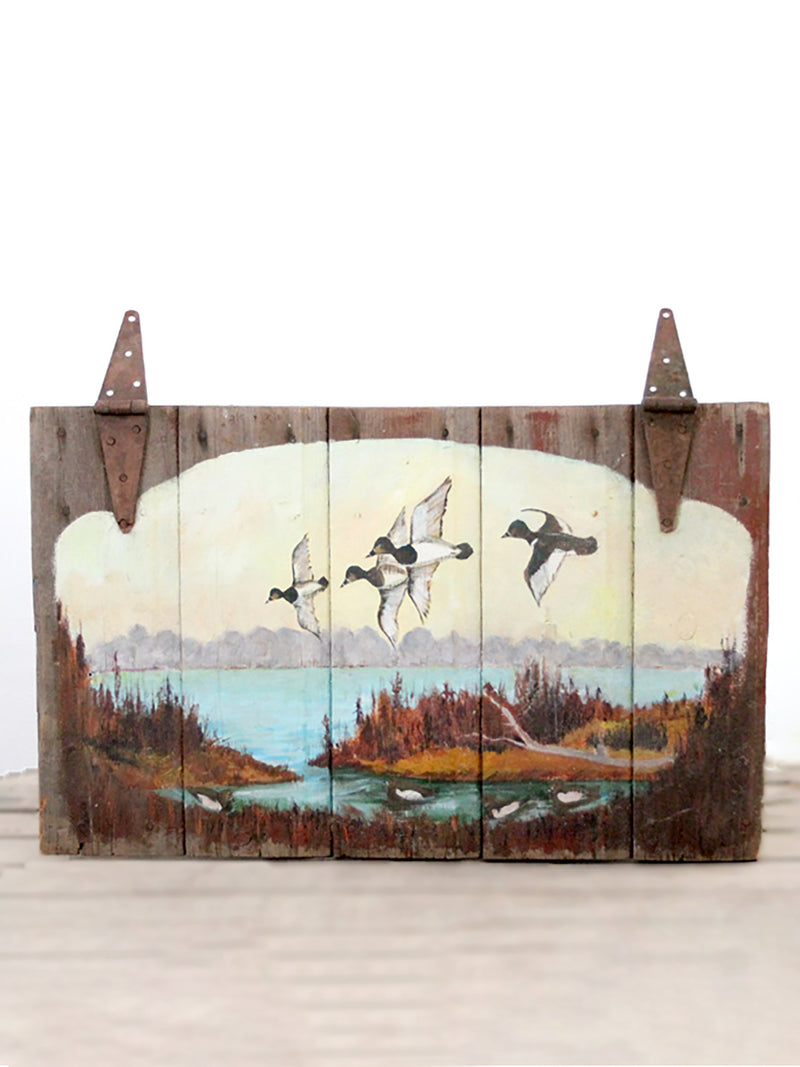 vintage folk art barn wood painting