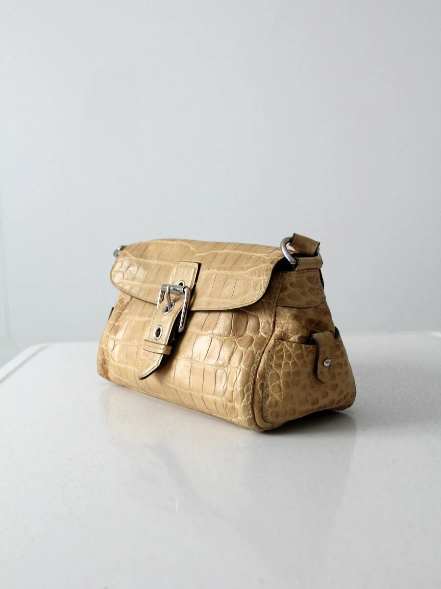 vintage Dooney & Bourke alligator print leather satchel