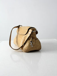 vintage Dooney & Bourke alligator print leather satchel