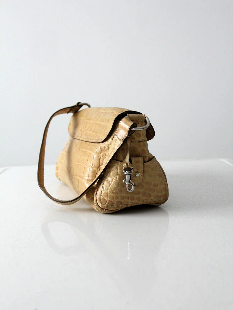 vintage Dooney & Bourke alligator print leather satchel