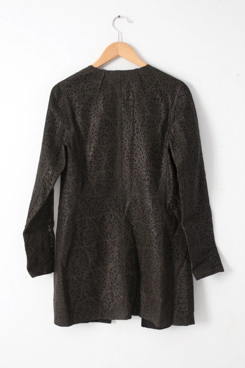 Elaine Kim Leather Jacket Cut Out Fine Leather Coat