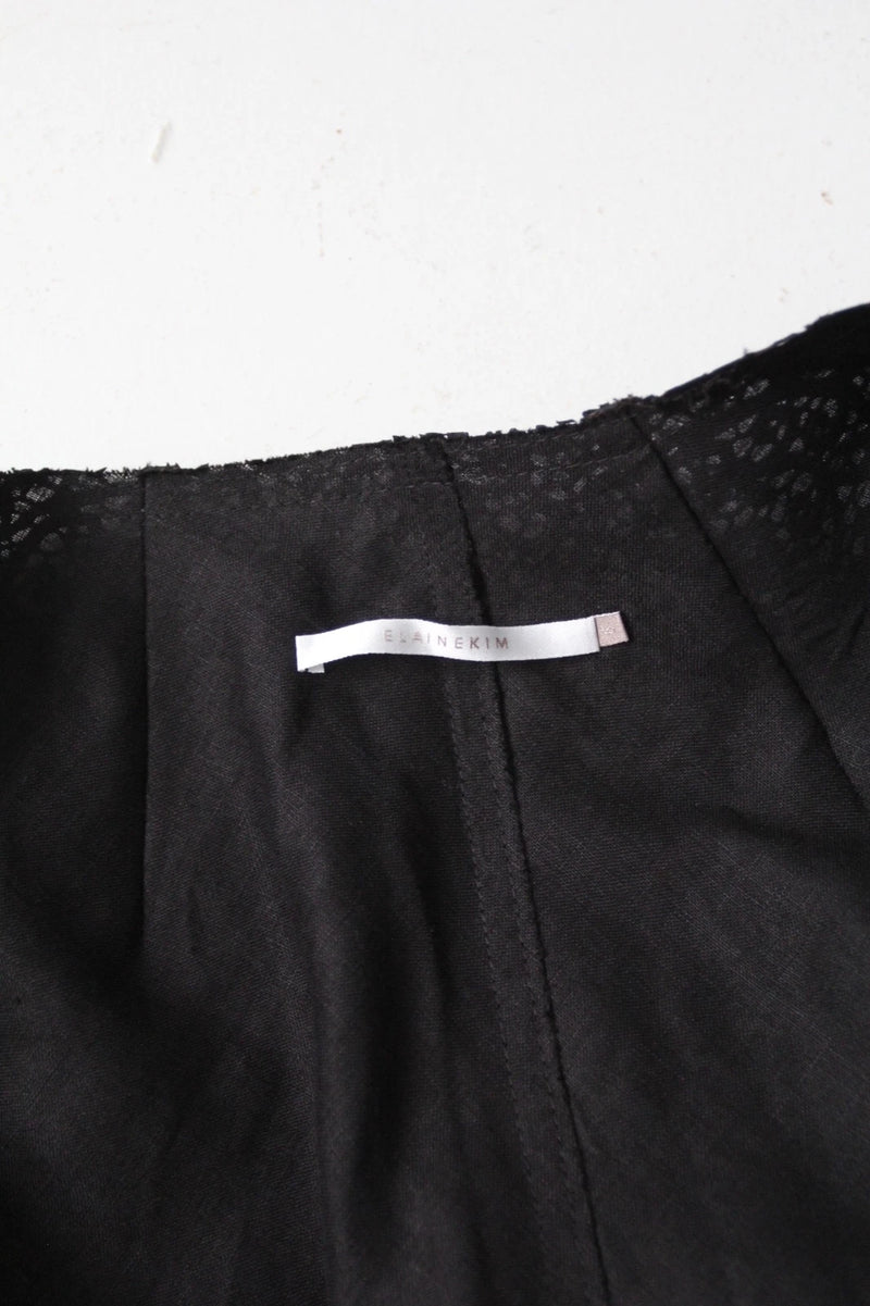 Elaine Kim Leather Jacket Cut Out Fine Leather Coat