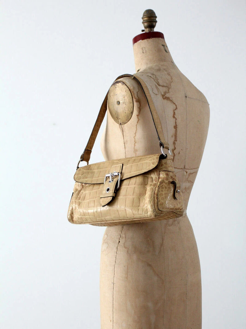 vintage Dooney & Bourke alligator print leather satchel