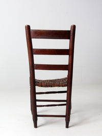 antique splint weave seat chair