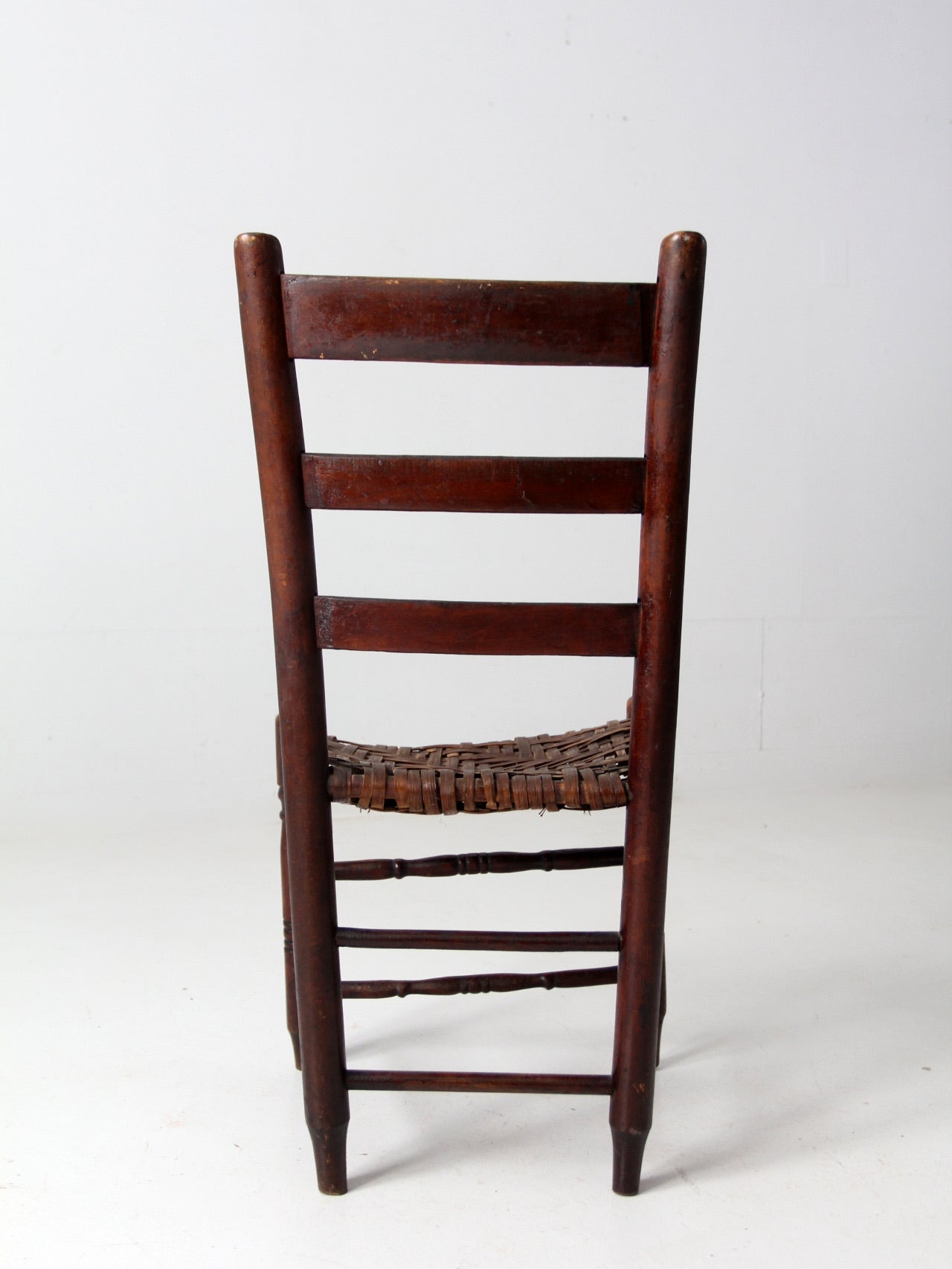 antique splint weave seat chair