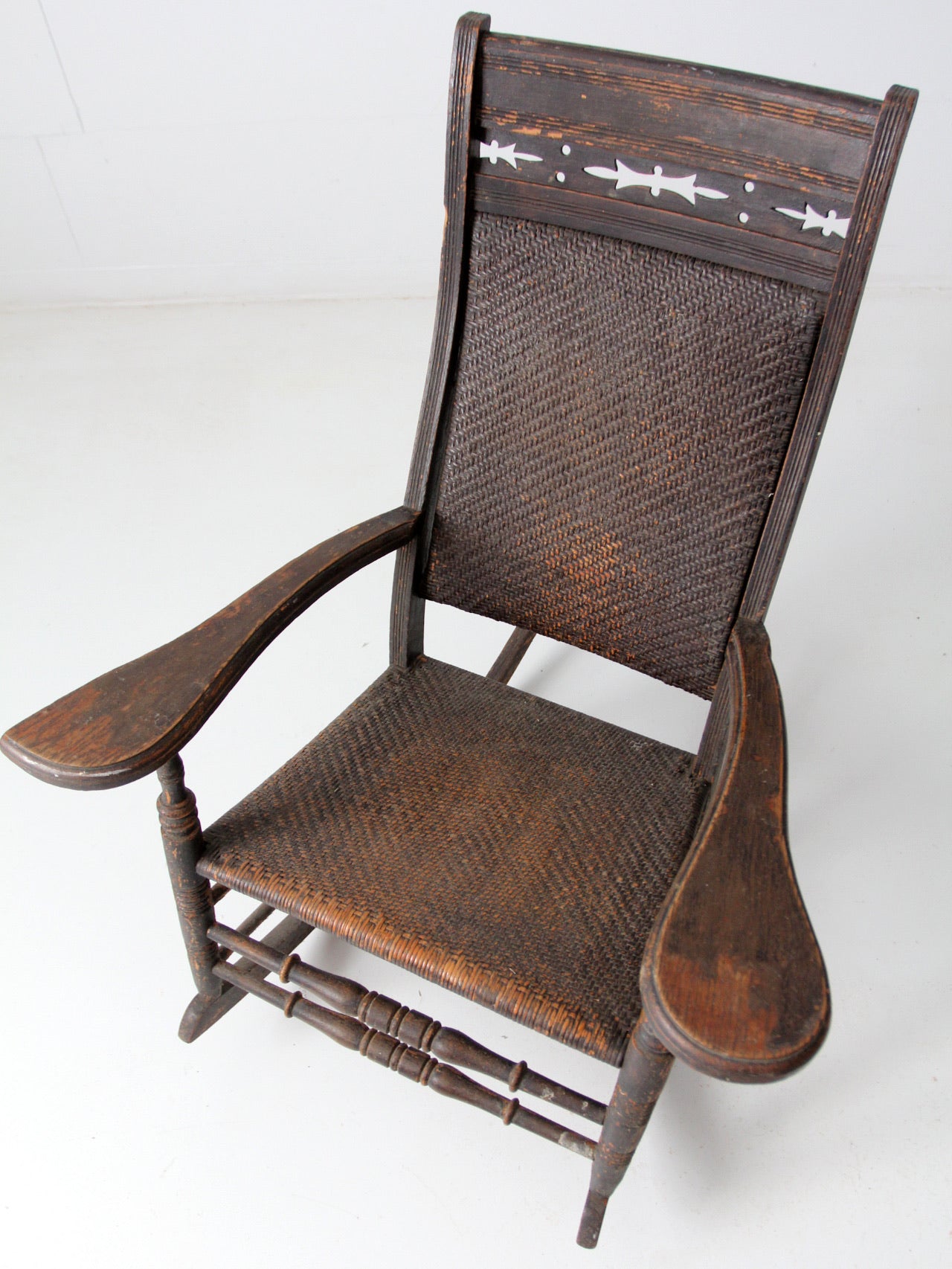 antique American rustic rocking chair