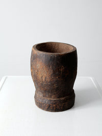 antique wooden mortar