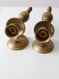 vintage brass candle sconces pair