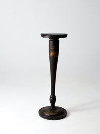 antique plant stand pedestal table with painted Asian scene