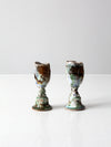 vintage studio pottery candle holders