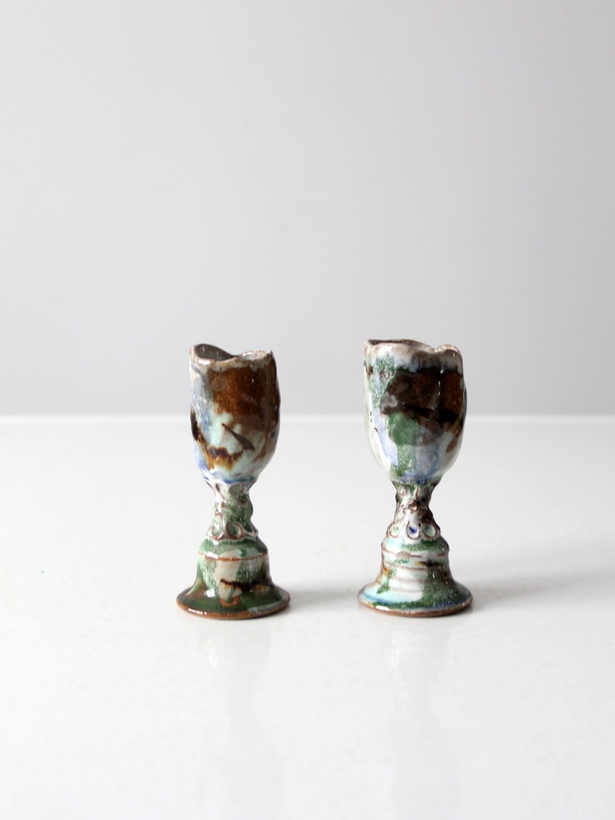 vintage studio pottery candle holders