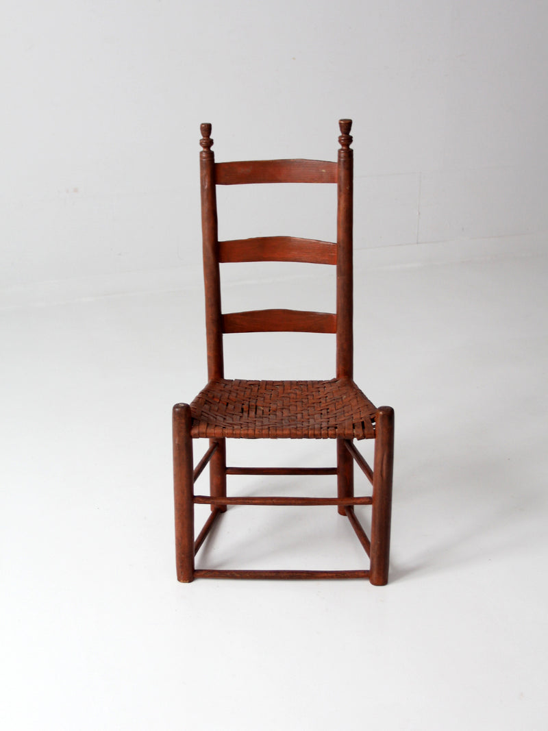 antique splint weave seat chair