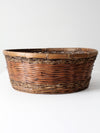 vintage woven reed basket