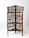 antique rustic twig corner shelf