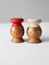 mid-century wood salt & pepper shaker set