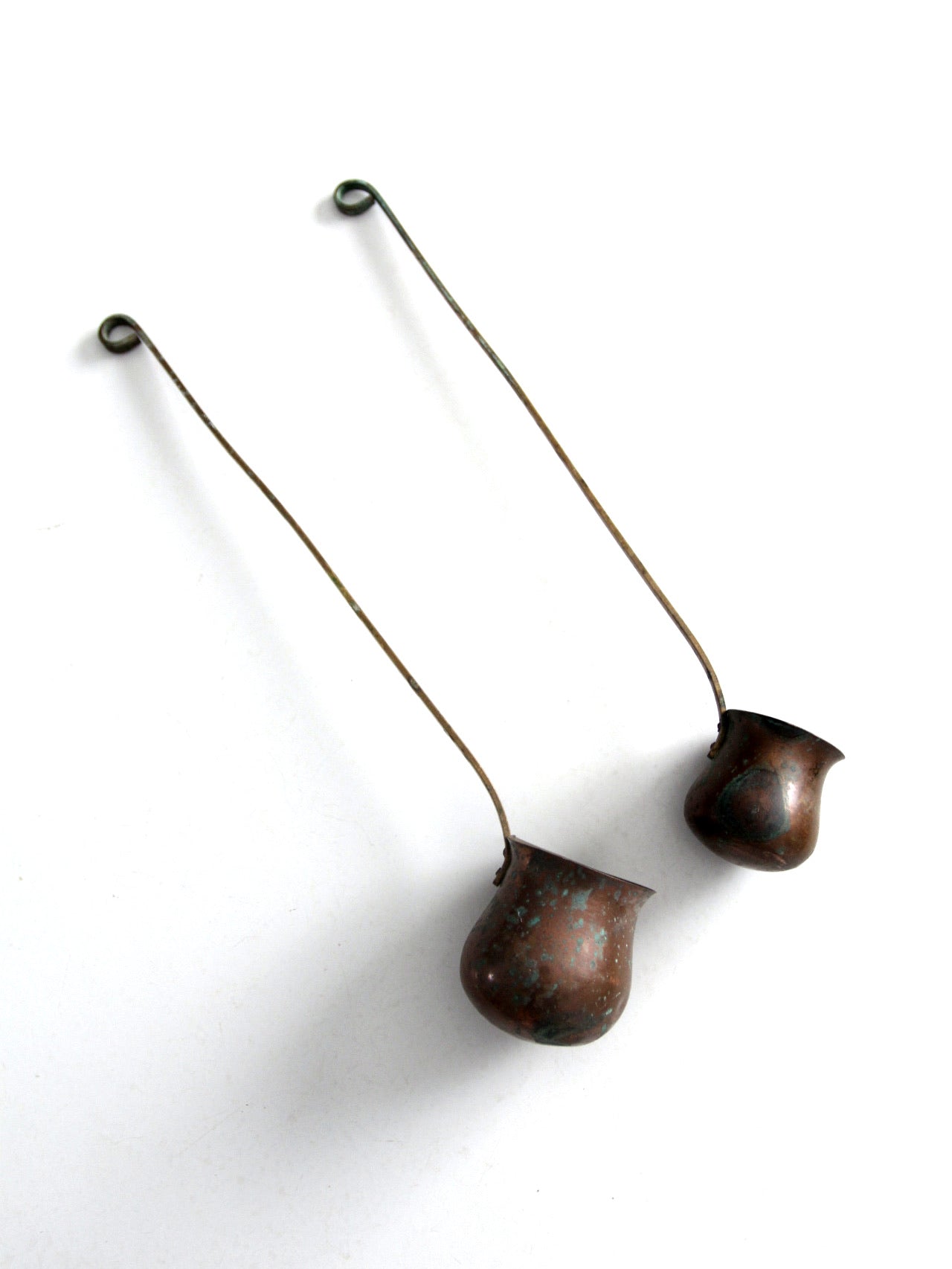 antique copper liquor ladles