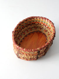 vintage woven basket bowl