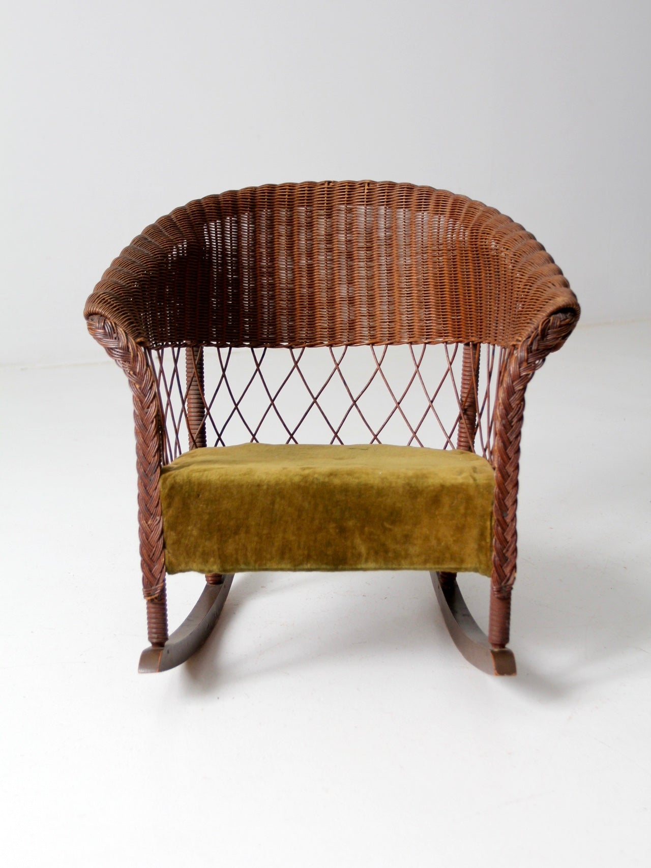 antique children's wicker rocking chair