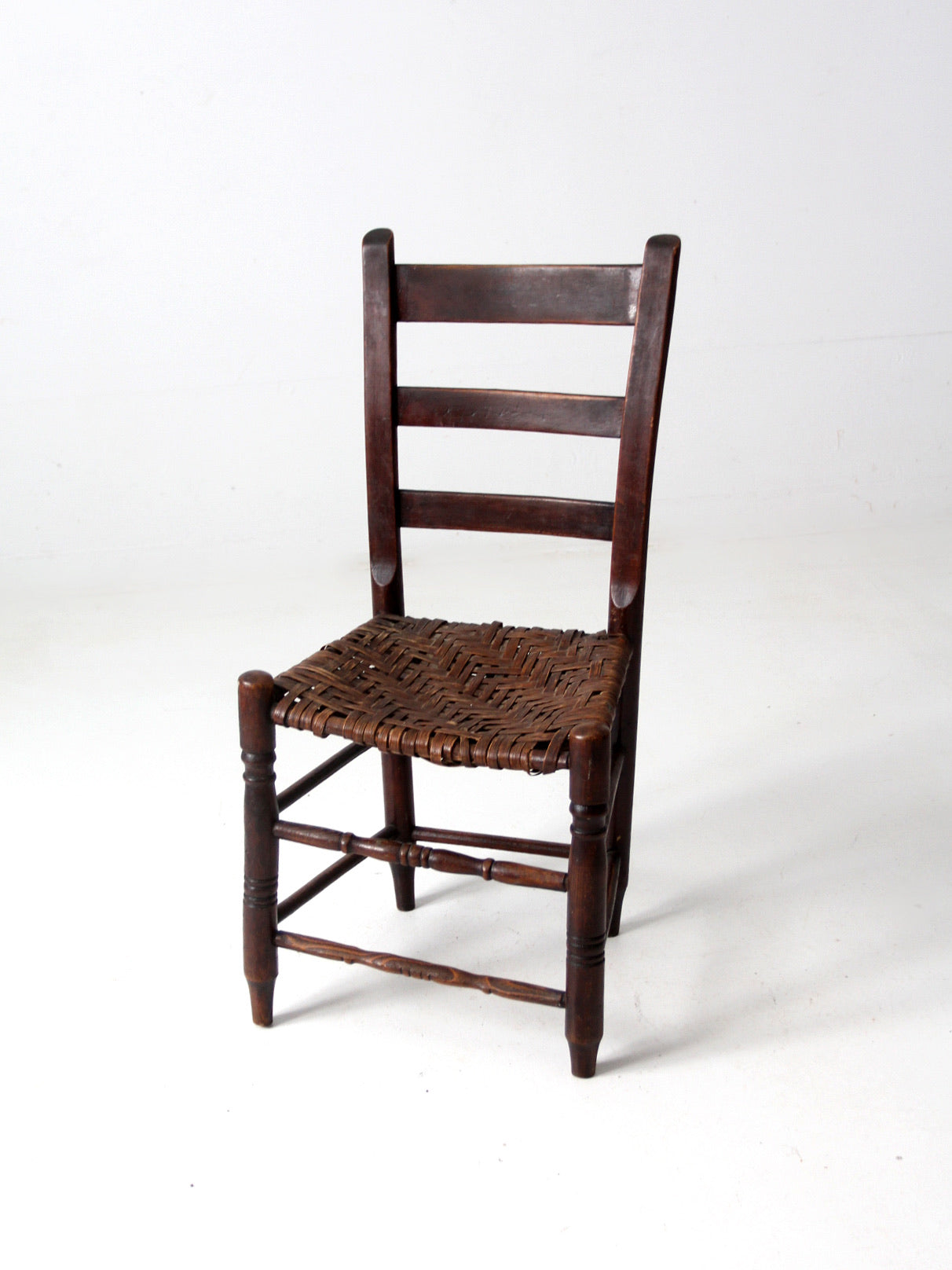 antique splint weave seat chair