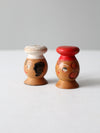 mid-century wood salt & pepper shaker set