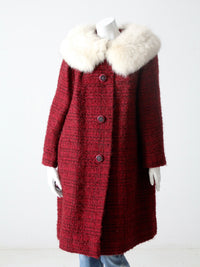 vintage 60s swing coat with fur collar