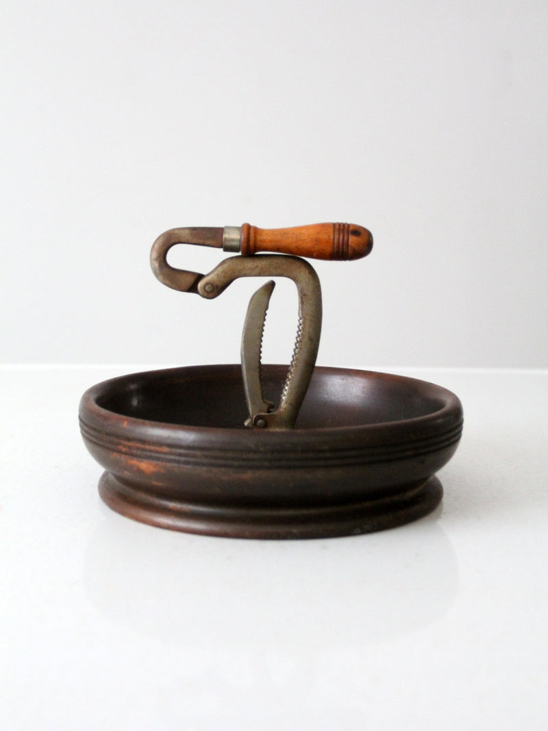 antique nut cracker bowl