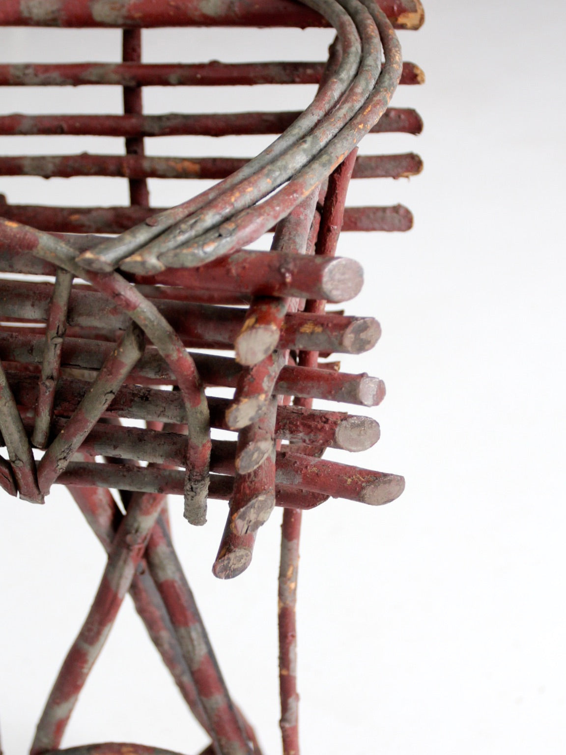 antique Adirondack twig table plant stand