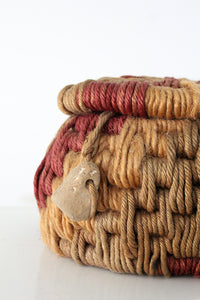 vintage woven rope basket