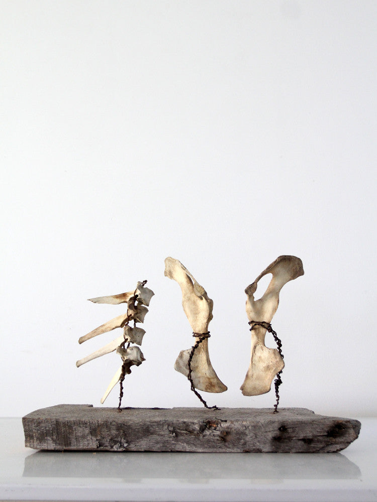 primitive folk art bone sculpture