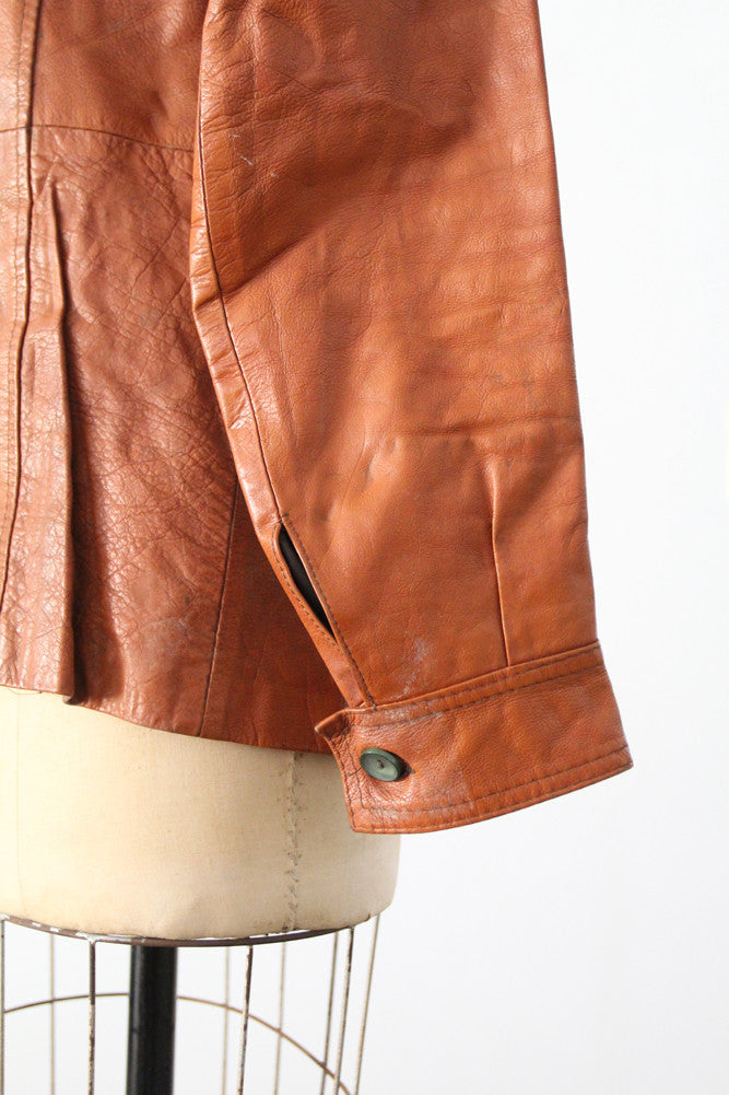 vintage 70s leather rocker jacket