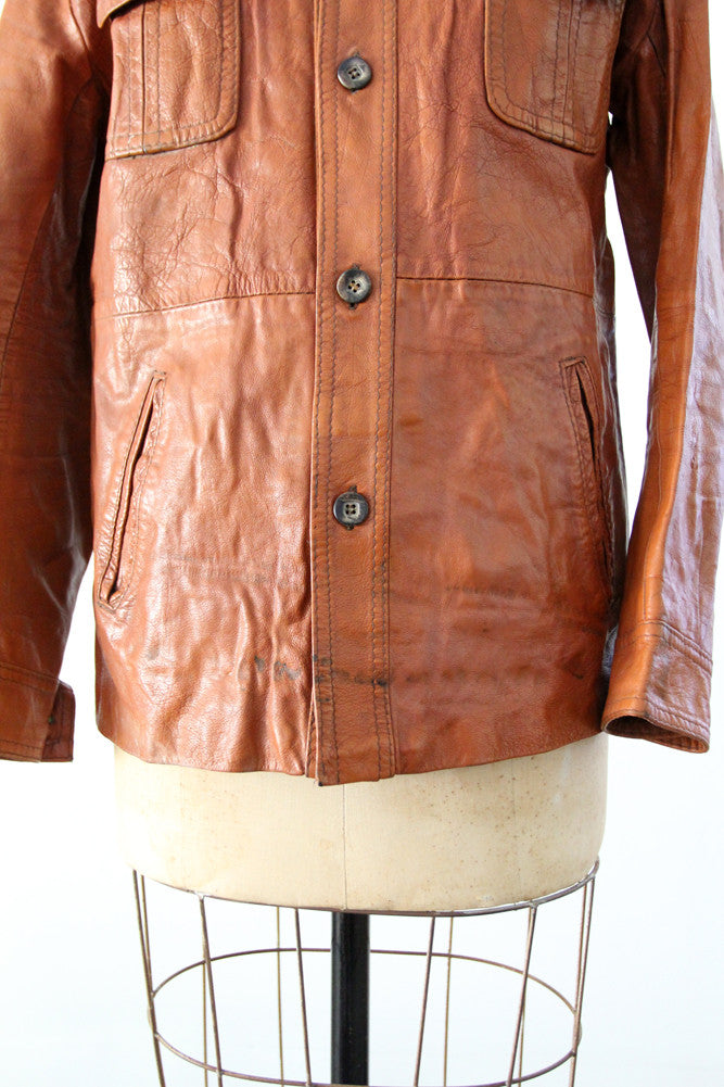 vintage 70s leather rocker jacket
