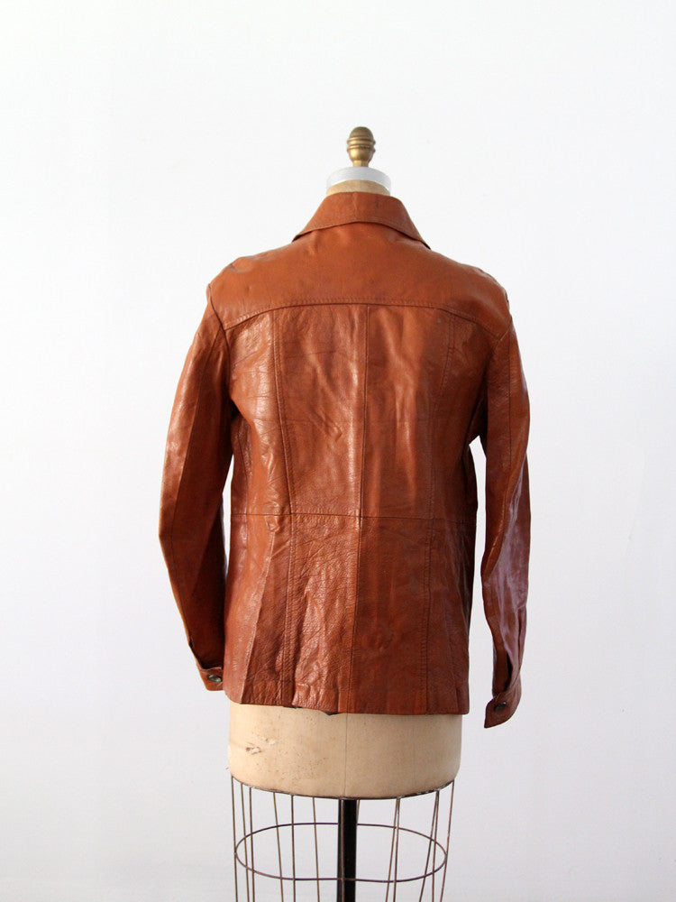 Men's 70s Leather Jacket in Brown