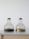 vintage glass light shade pair