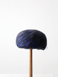 1950s feather pillbox hat
