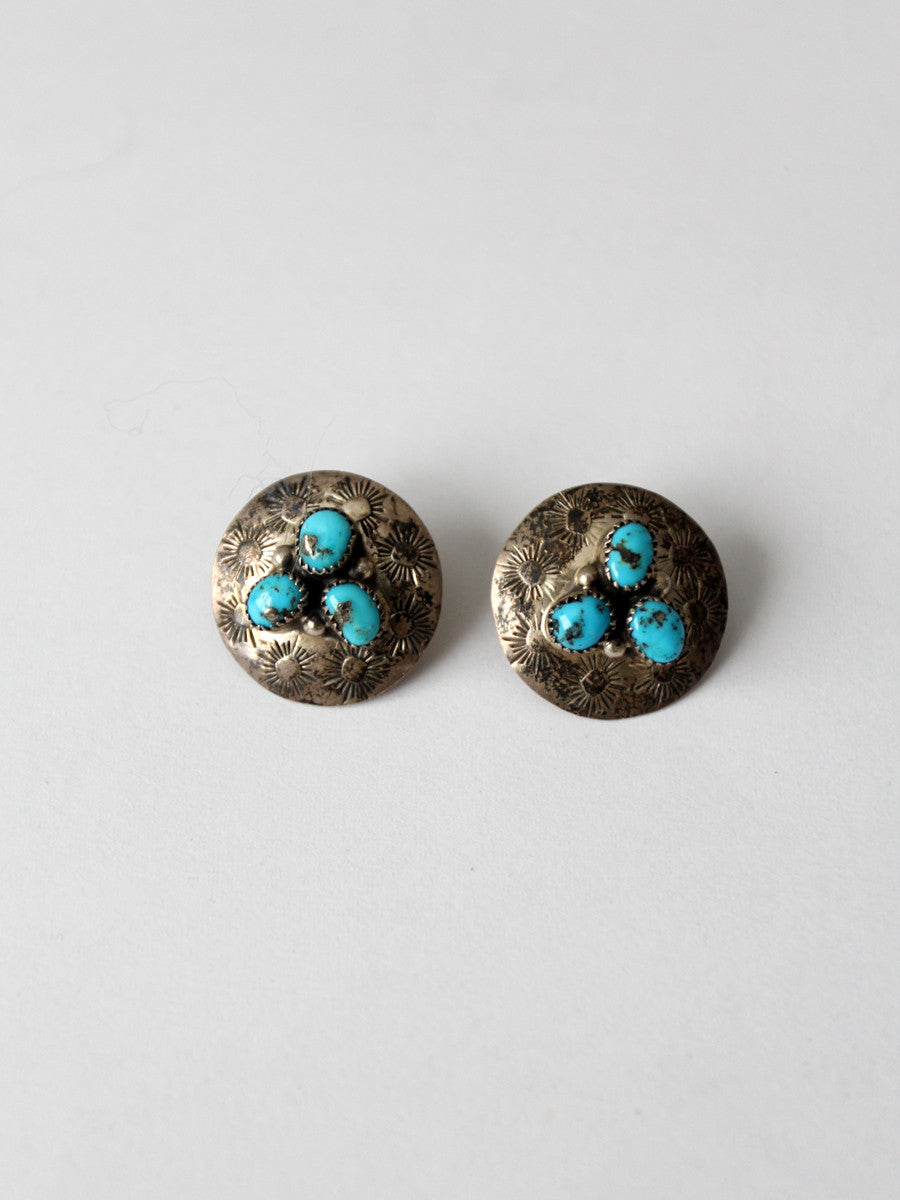 vintage sterling silver and turquoise earrings