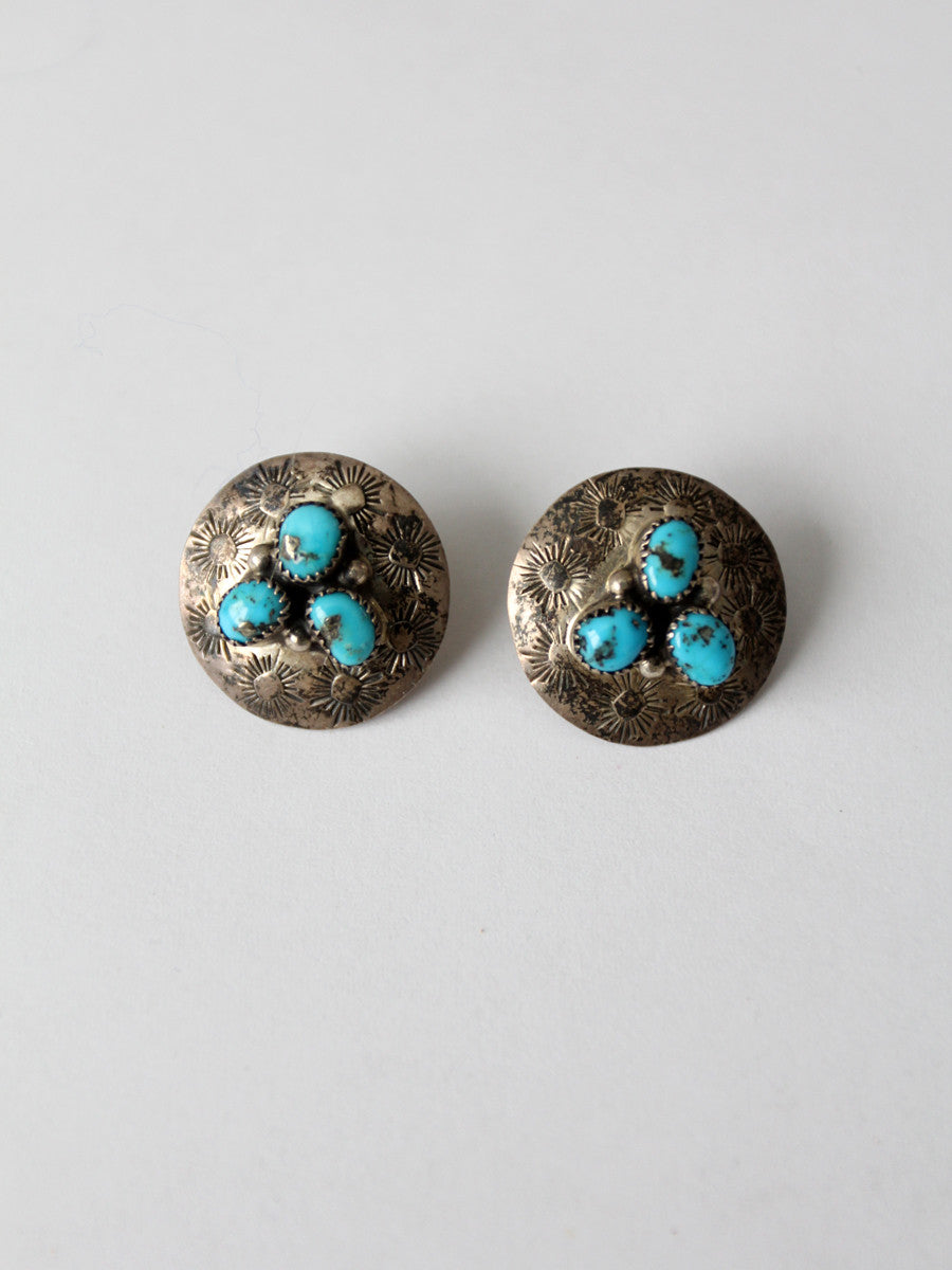 vintage sterling silver and turquoise earrings
