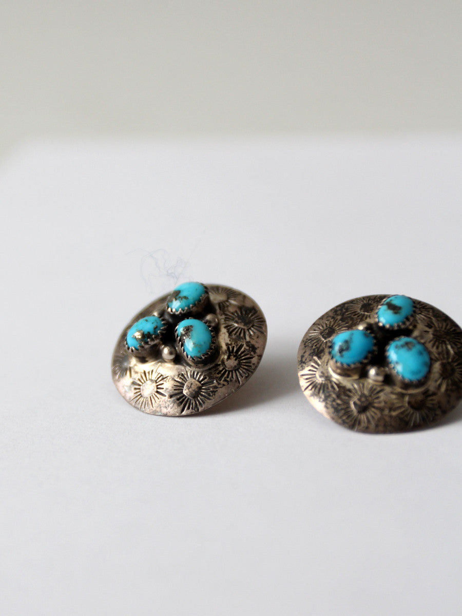 vintage sterling silver and turquoise earrings