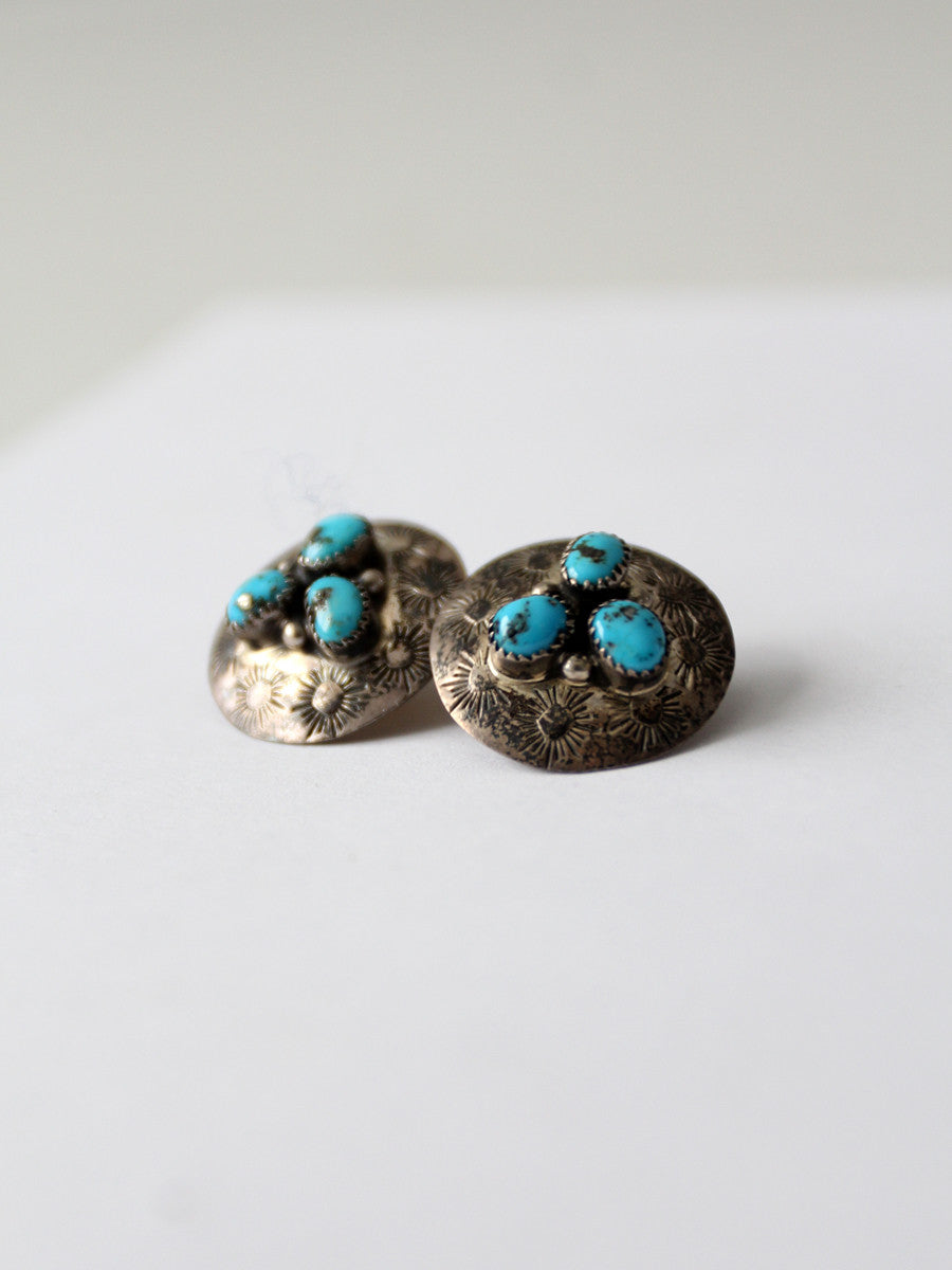 vintage sterling silver and turquoise earrings