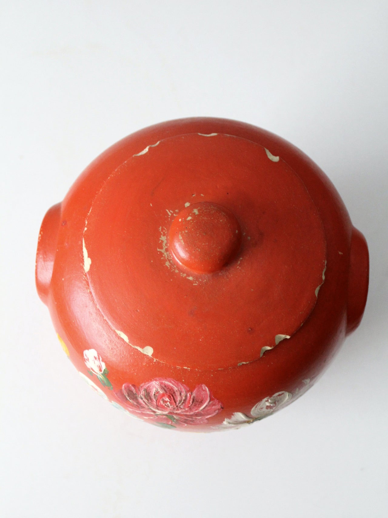 vintage stoneware floral cookie jar