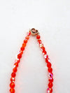 vintage glass bead necklace with enamel clasp