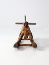 vintage hand-carved wood rocking horse