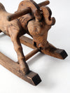 vintage hand-carved wood rocking horse