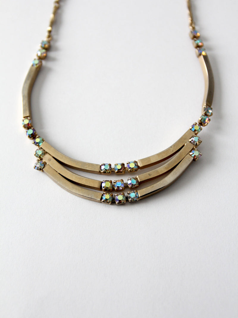 vintage 60s rhinestone necklace