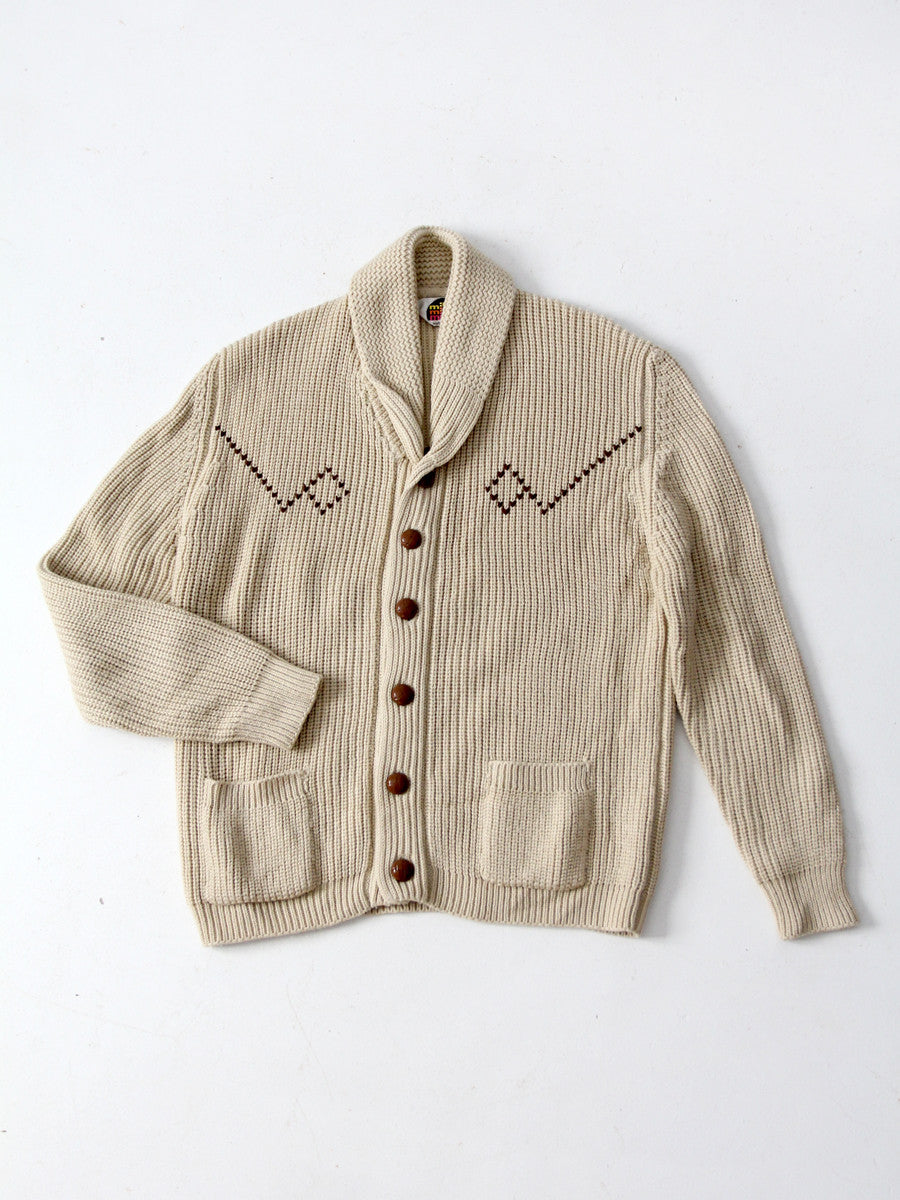 vintage 70s men's cardigan sweater