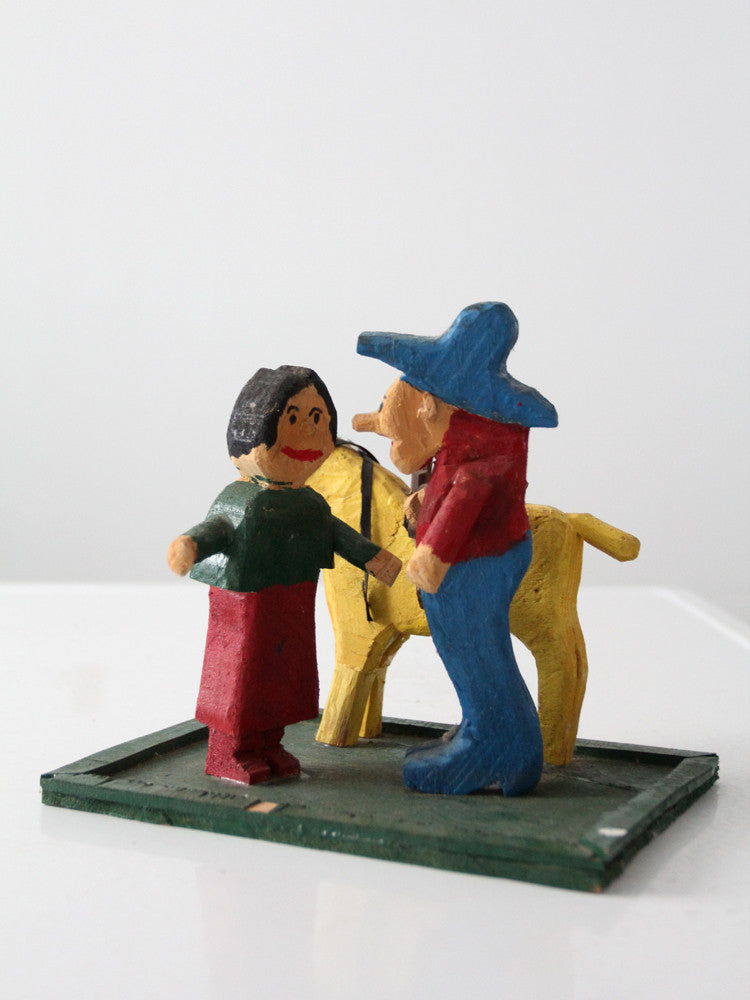 vintage folk art cowboy scene