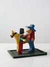 vintage folk art cowboy scene